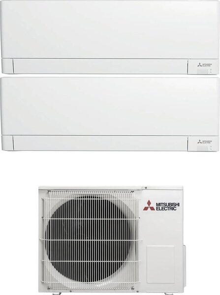 MITSUBISHI Climatizzatore Dual Split Inverter 9000 + 12000 Btu Condizionatore con Pompa di Calore Classe A+++/A++ (Unit Interna + Unit Esterna ) 