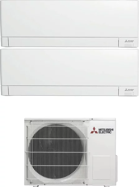 MITSUBISHI Climatizzatore Dual Split Inverter 9000 + 12000 Btu Condizionatore con Pompa di Calore Classe A+++/A++ (Unit Interna + Unit Esterna )