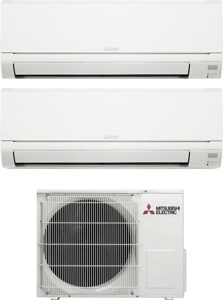 MITSUBISHI Climatizzatore Dual Split Inverter 9000 + 12000 Btu Condizionatore con Pompa di Calore Classe A++/A+ (Unit Interna + Unit Esterna) - M