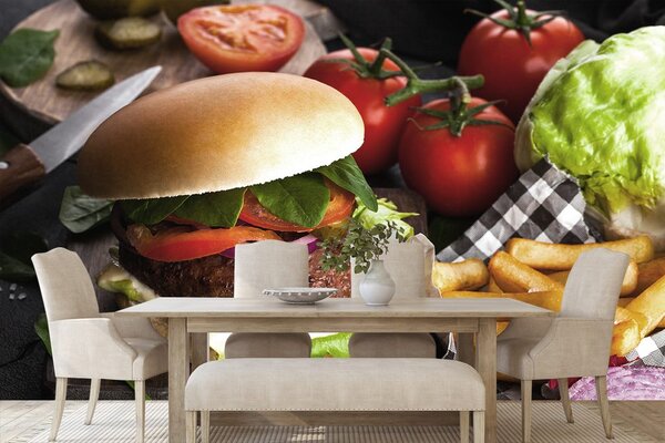Carta da parati – Hamburger americano