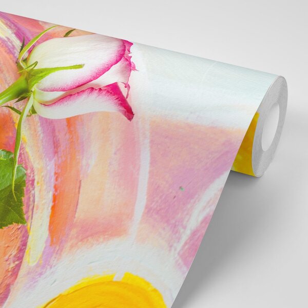 Carta da parati – Rosa arcobaleno