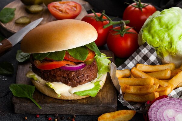 Carta da parati – Hamburger americano