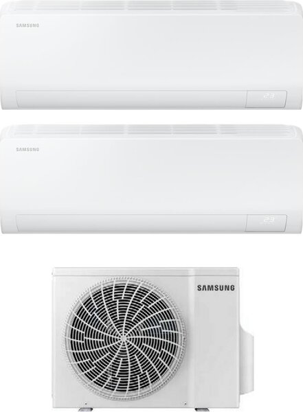 Samsung Climatizzatore Dual Split Inverter 9000 + 9000 Btu Condizionatore con Pompa di Calore Classe A+++/A++ (Unit Interne + Unit Esterna) - 2X 