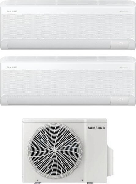 Samsung Climatizzatore Dual Split Inverter 9000 + 9000 Btu Condizionatore con Pompa di Calore Classe A+++/A++ (Unit Interne + Unit Esterna) - 2X 