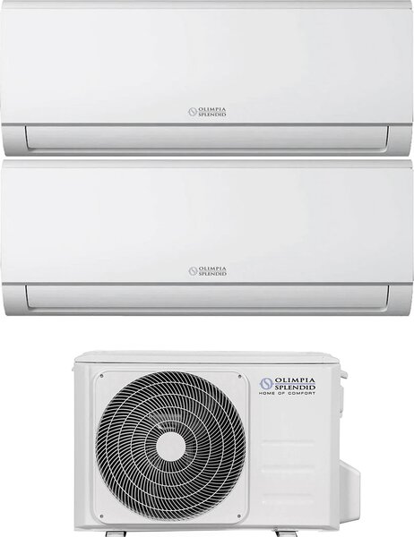 OLIMPIA SPLENDID Climatizzatore Dual Split Inverter 9000 + 12000 Btu Condizionatore con Pompa di Calore Classe A++/A+ Gas R32 Wifi (Unit Interna +