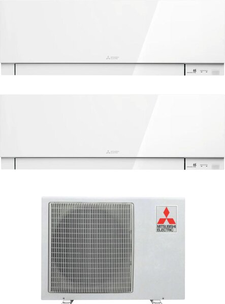 MITSUBISHI Climatizzatore Dual Split Inverter 9000 + 9000 Btu /h Condizionatore con Pompa di Calore Classe A+++/A++ Gas R32 colore Bianco (Unit In