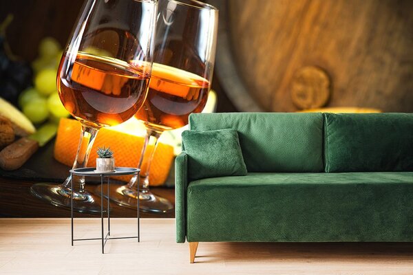 Carta da parati – Bicchiere di vino rosato