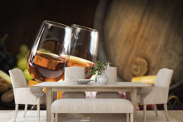 Carta da parati – Bicchiere di vino rosato