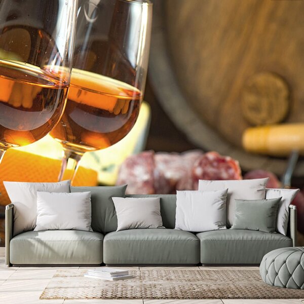 Carta da parati – Bicchiere di vino rosato