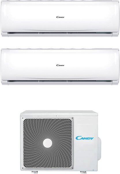 Candy Climatizzatore Dual Split Inverter 9000 + 12000 Btu Condizionatore con Pompa di Calore Classe A++/A+ Gas R32 Wifi (Unit Interna + Unit Este