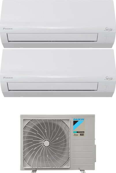 Daikin Climatizzatore Dual Split Inverter 9000 + 9000 Btu Condizionatore con Pompa di Calore Classe A++/A++ Gas R32 (Unit Interna + Unit Esterna)