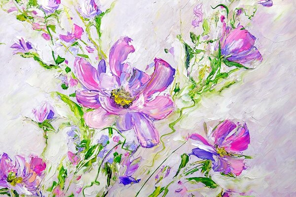 Carta da parati – Fiori estivi dipinti