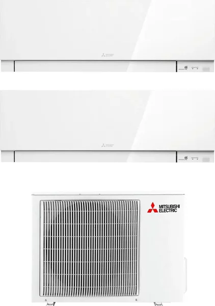 MITSUBISHI Climatizzatore Dual Split Inverter 9000+9000 Btu Condizionatore con Pompa di calore Classe A++/A Gas R32 (Unit Interna + Unit Esterna)