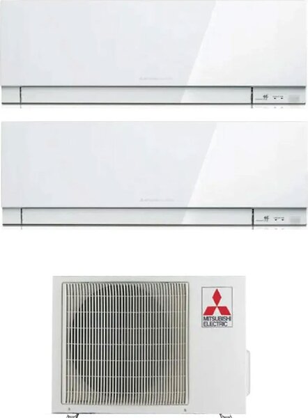 MITSUBISHI Climatizzatore Dual Split Inverter 9000+9000 Btu Condizionatore con Pompa di calore Classe A++/A Gas R32 Wifi (Unit Interna + Unit Est