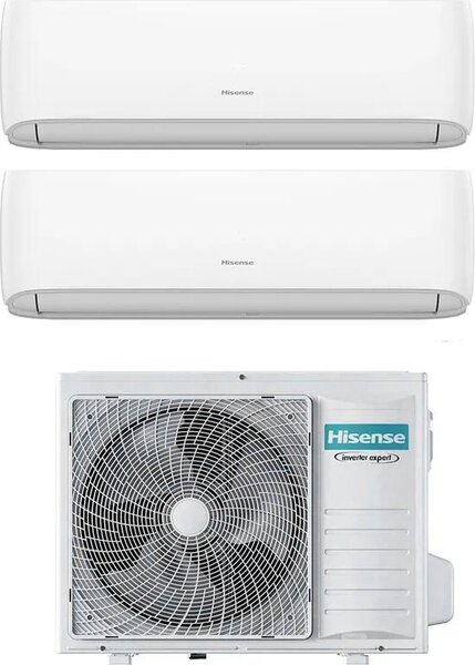 Hisense Climatizzatore Dual Split Inverter 9000+18000 Btu Condizionatore con Pompa di Calore Classe A++/A+ Gas R32 (Unit Interna + Unit Esterna) 