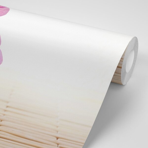 Carta da parati – Equilibrio di pietre e fiore rosa