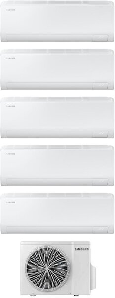 Samsung Climatizzatore Penta split 7000+7000+7000+7000+7000 btu Inverter Condizionatore con Pompa di Calore Gas R32 WIFI Classe A++/A+ (Unit Inte