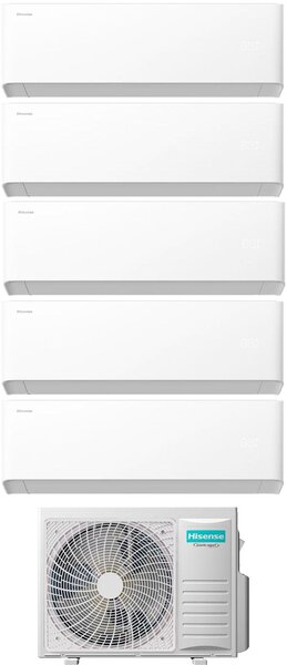 Hisense Climatizzatore Penta Split Inverter 7000+7000+7000+7000+12000 Btu Condizionatore con Pompa di Calore Classe A++/A+ Gas R32 WiFi (Unit Inte
