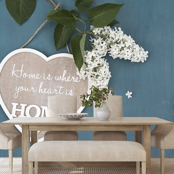 Carta da parati – Cuore con citazione - Home is where your heart is