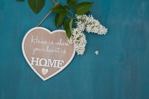 Carta da parati – Cuore con citazione - Home is where your heart is