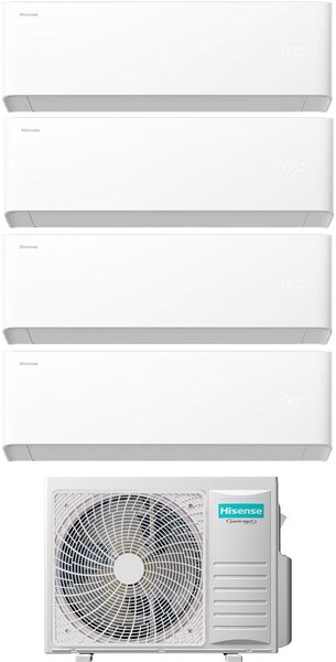 Hisense Climatizzatore Quadri Split Inverter 7000+7000+7000+7000 Btu Condizionatore con Pompa di Calore Classe A++/A+ Gas R32 WiFi (Unit Interna +