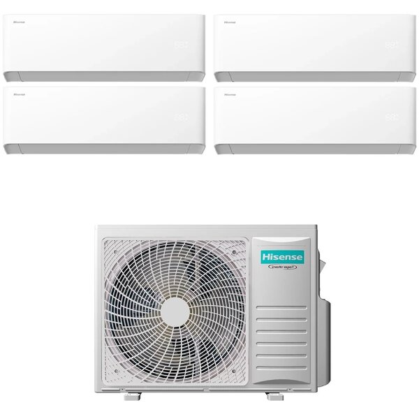 Hisense Climatizzatore Quadri Split Inverter 7000+7000+7000+7000 Btu Condizionatore con Pompa di Calore Classe A++/A+ Gas R32 WiFi (Unit Interna +
