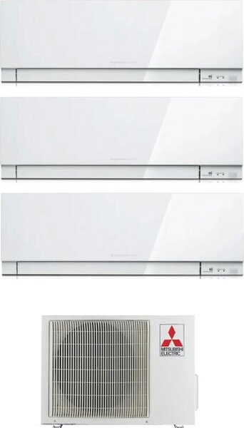 MITSUBISHI Climatizzatore Trial Split 9000+9000+9000 Btu Inverter Condizionatore con Pompa di Calore Classe A+/A Gas R32 WIFI (Unit Interna + Unit