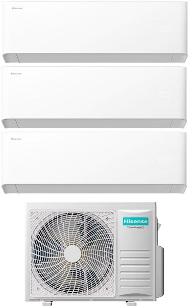 Hisense Climatizzatore Trial Split Inverter 7000+7000+7000 btu Condizionatore con Pompa di Calore Classe A++/A+ Gas R32 WiFi (Unit Interna + Unit