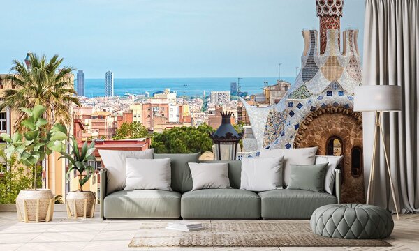 Carta da parati – Vista su Park Güell a Barcellona
