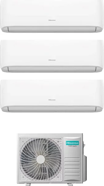 Hisense Climatizzatore Trial Split Inverter 7000+7000+7000 Btu Condizionatore con Pompa di Calore Classe A++/A+ Gas R32 (Unit Interna + Unit Este