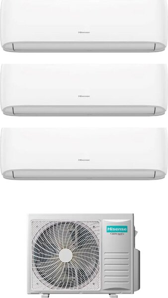 Hisense Climatizzatore Trial Split Inverter 7000+7000+12000 Btu Condizionatore con Pompa di Calore Classe A++/A+ Gas R32 (Unit Interna + Unit Est