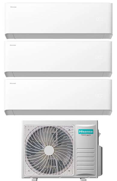 Hisense Climatizzatore Trial Split Inverter 7000+7000+7000 btu Condizionatore con Pompa di Calore Classe A++/A+ Gas R32 WiFi (Unit Interna + Unit