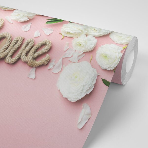 Carta da parati – Scritta Love in stile romantico