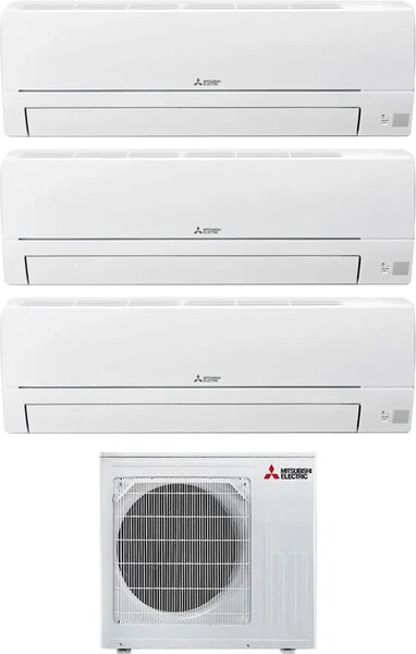 MITSUBISHI Climatizzatore Trial Split Inverter 9000 + 9000 + 9000 Btu Condizionatore con Pompa di calore Classe A++/A Gas R32 (Unit Interna + Unit