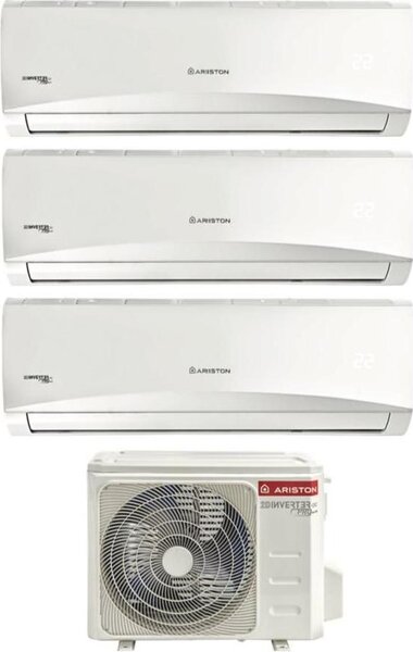 Ariston Climatizzatore Trial Split Inverter 9000 + 9000 + 12000 Btu Condizionatore con Pompa di Calore Classe A++/A+(Unit Interne + Unit Esterna)