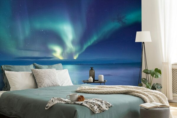 Carta da parati – Aurora boreale sull'oceano