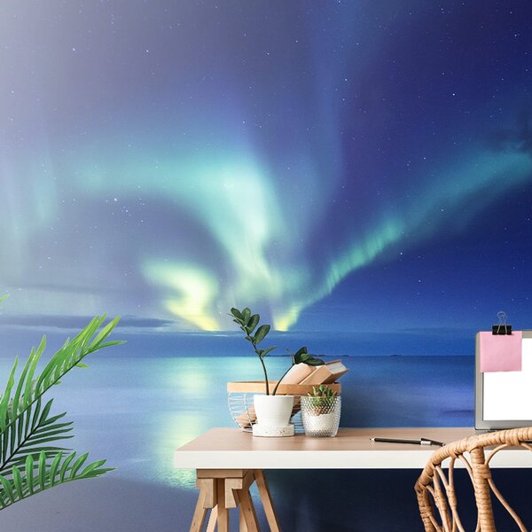 Carta da parati – Aurora boreale sull'oceano