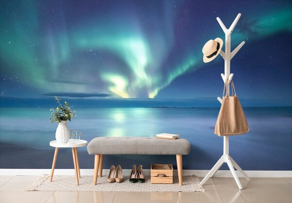 Carta da parati – Aurora boreale sull'oceano
