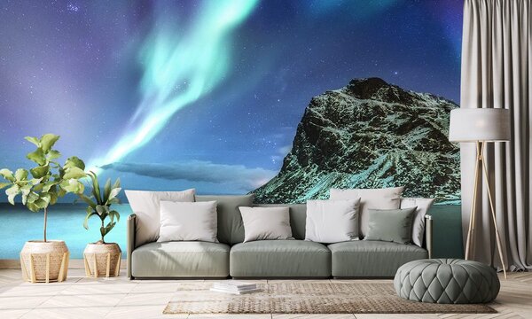 Carta da parati – Aurora boreale in Norvegia