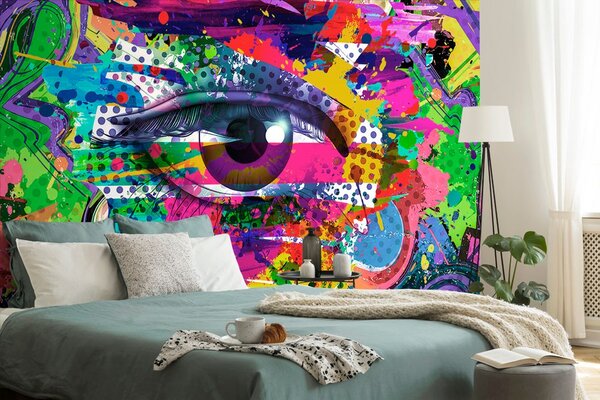 Carta da parati – Occhio umano in stile pop-art