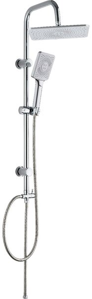 DecHome Colonna Doccia Con Soffione cm 20x30 + Doccino - LX-4002 CHROME