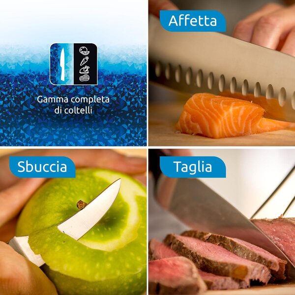 LAGOSTINA Coltello Santoku Iceforce Lama da 18 cm in Acciaio Inox - 014458510318