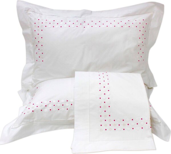 Blanco Raya Completo Letto in Percalle di Cotone Letto Matrimoniale Set: Lenzuolo Sopra 240x280 cm / Lenzuolo sotto 263x290 cm / 2 Federe 50x80 col