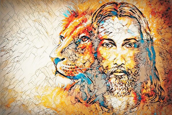 Carta da parati – Onnipotente con leone
