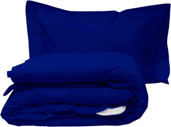 Blanco Raya Completo Letto in Percalle di Cotone Letto 1 piazza e mezza Set: Copripiumone 200x205 cm / Lenzuolo con Angoli 130x200 cm / 1 Federa 50