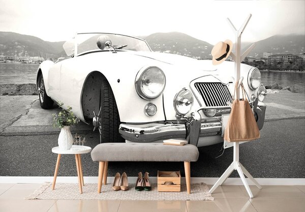 Carta da parati – Auto d'epoca lussuosa in bianco e nero