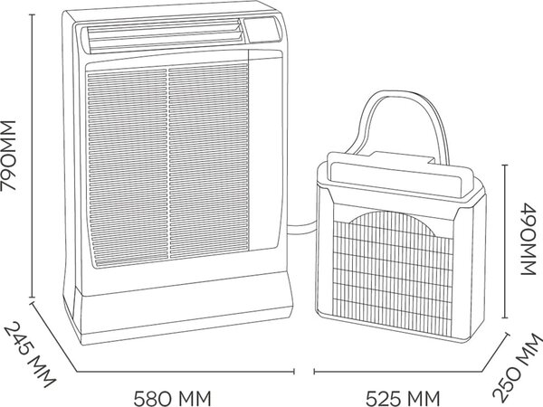Argo Condizionatore Portatile 12000 Btu Climatizzatore Inverter Classe A Gas R32 con Unit Esterna - Ulisse Eco