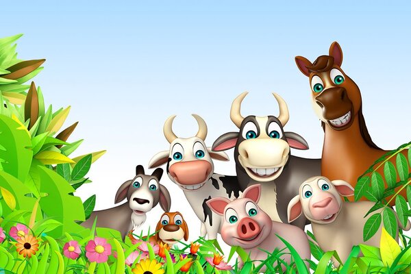 Carta da parati – Animali della fattoria