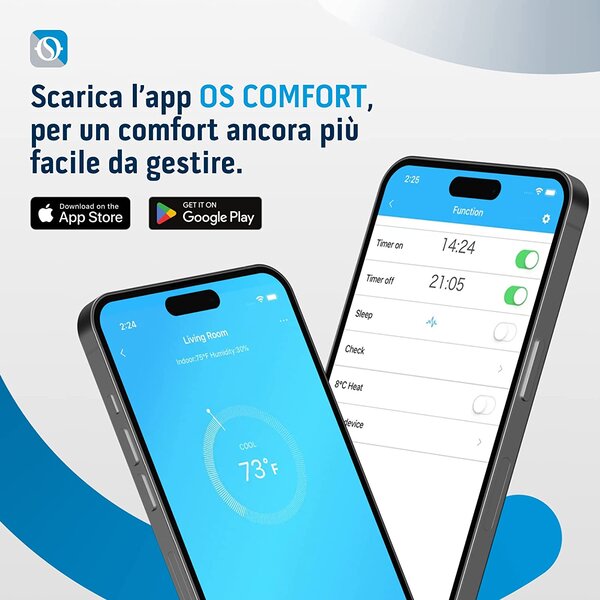 OLIMPIA SPLENDID Condizionatore Portatile 3.5 Kw Climatizzatore con Pompa di Calore Classe A/A+ Deumidificatore WiFi Telecomando e Timer - 02029 Ai