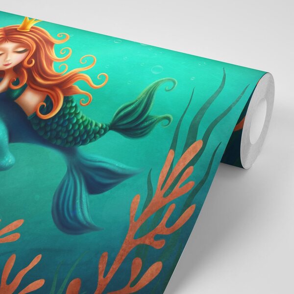 Carta da parati – Sirena con delfino